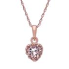 Tiara 14k Rose Gold Over Silver Simulated Morganite Heart Pendant, Women's, Size: 18, Pink