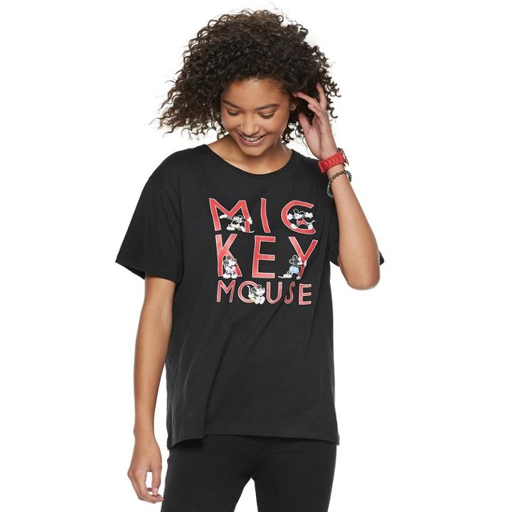 Disney's Mickey Mouse 90th Anniversary Juniors' Mickey Mouse Tee, Teens, Size: Xl, Black