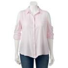 Juniors' Plus Size So&reg; Cold Shoulder Pleated Shirt, Girl's, Size: 1xl, Light Pink