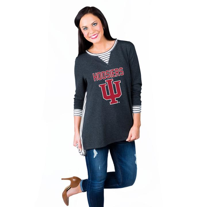 Women's Gameday Couture Indiana Hoosiers Back Panel Oversized Tunic, Size: Xl/xxl, Med Green