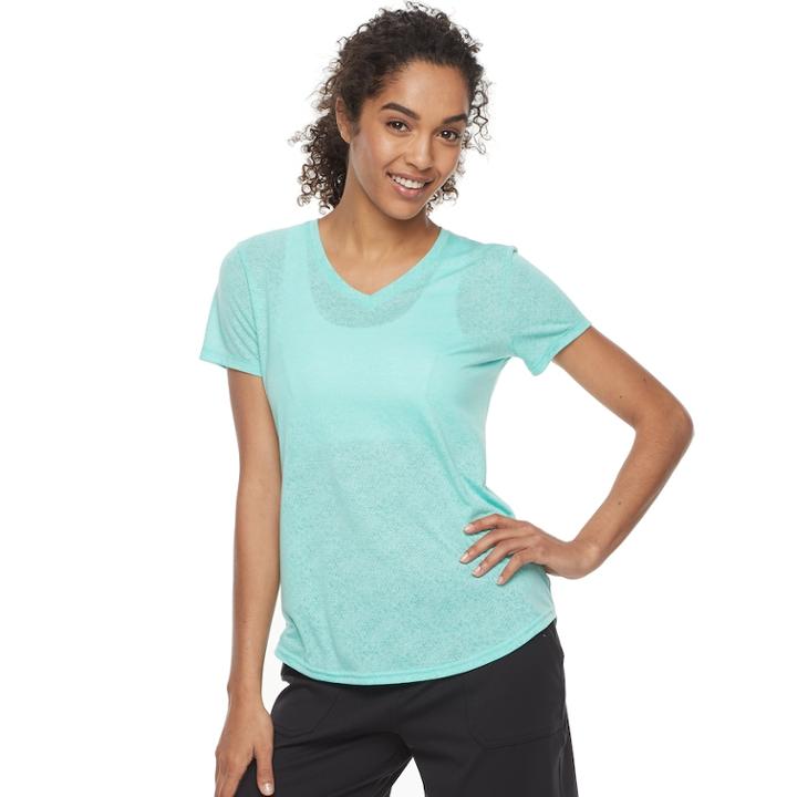 Women's Tek Gear&reg; Short Sleeve Tee, Size: M Tall, Turquoise/blue (turq/aqua)