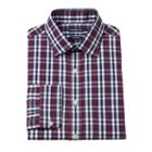 Men's Croft & Barrow&reg; Fitted Easy-care Spread-collar Dress Shirt, Size: 14.5-32/33, Dark Red