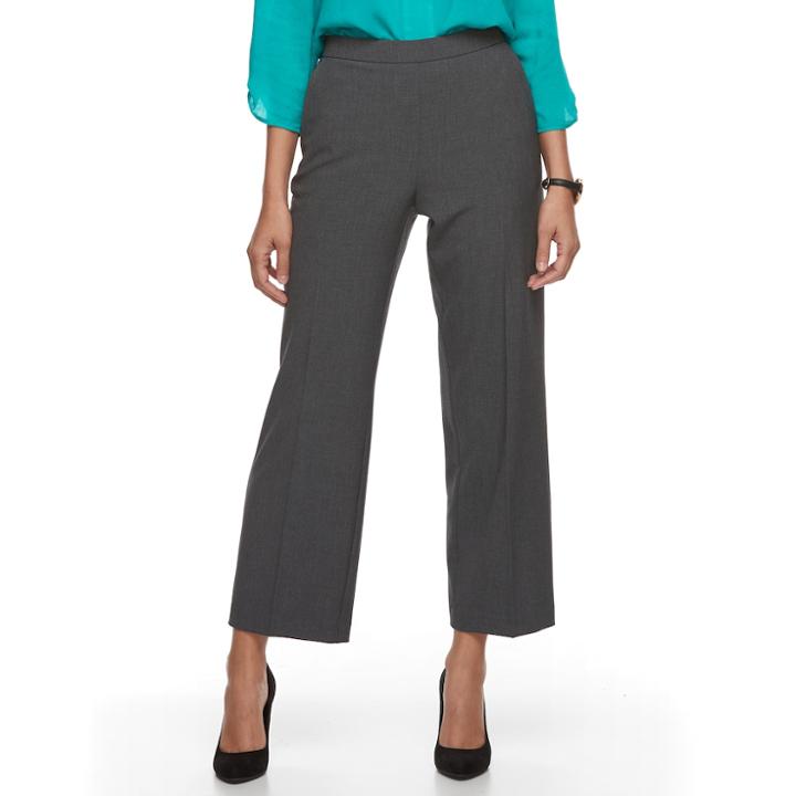 Petite Croft & Barrow&reg; Solid Pull-on Dress Pants, Women's, Size: 16p-short, Grey Other