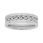 Lynx Sterling Silver And Stainless Steel Braided Wedding Band - Men, Size: 9, Grey