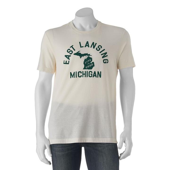 Men's Life Is Good East Lansing Tee, Size: Xl, White Oth