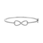 Diamond Splendor Crystal & Diamond Accent Sterling Silver Infinity Bangle Bracelet, Women's, White
