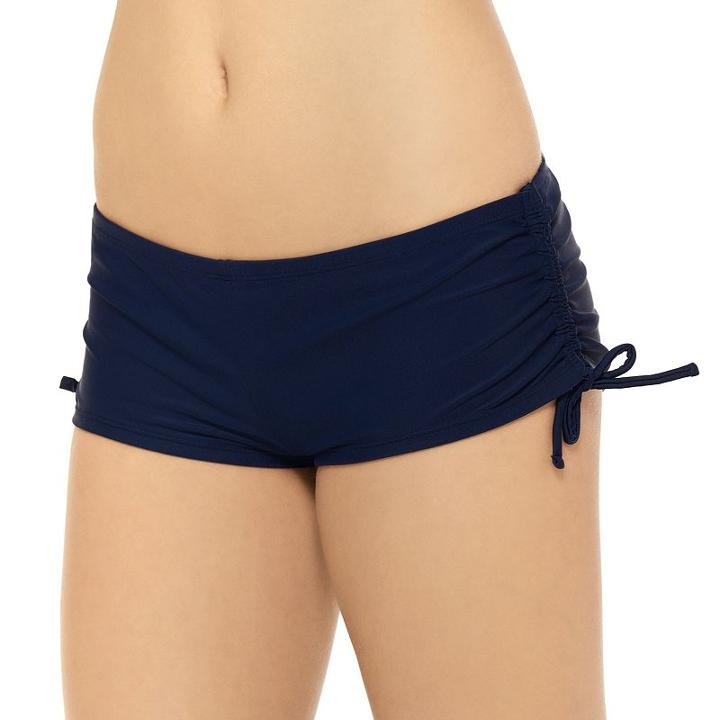 Juniors' Hot Water Solid Boyshort Bottoms, Size: Large, Dark Grey