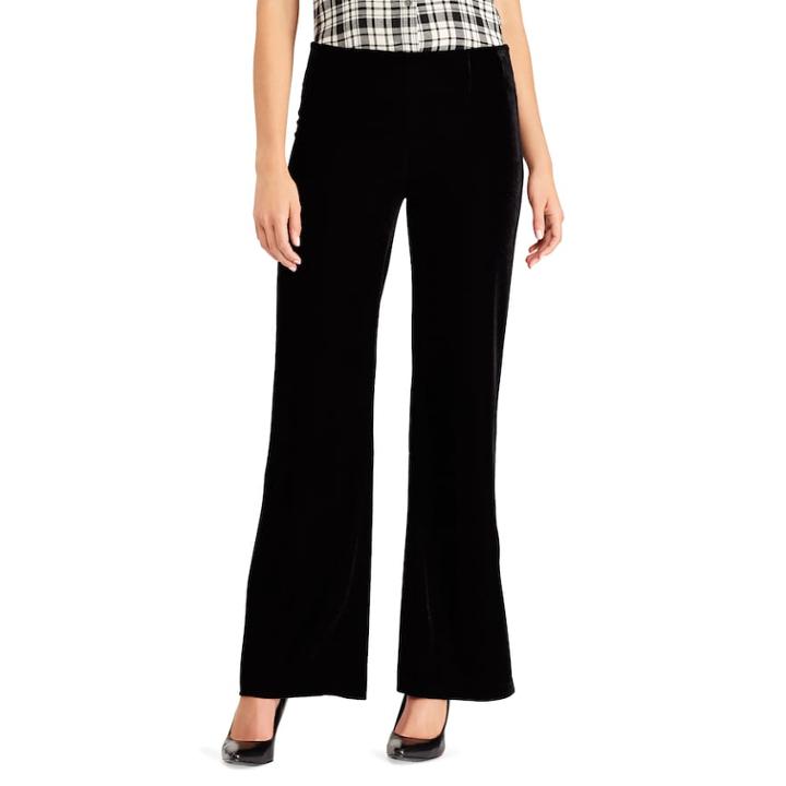 Petite Chaps Stretch Velvet Pants, Women's, Size: 6 Petite, Black