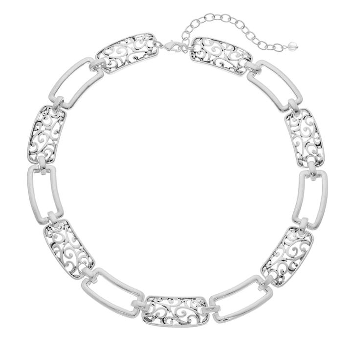 Napier Filigree Station Necklace, Women's, Silver