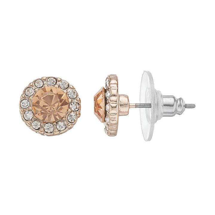 Jennifer Lopez Round Halo Stud Earrings, Women's, Med Pink