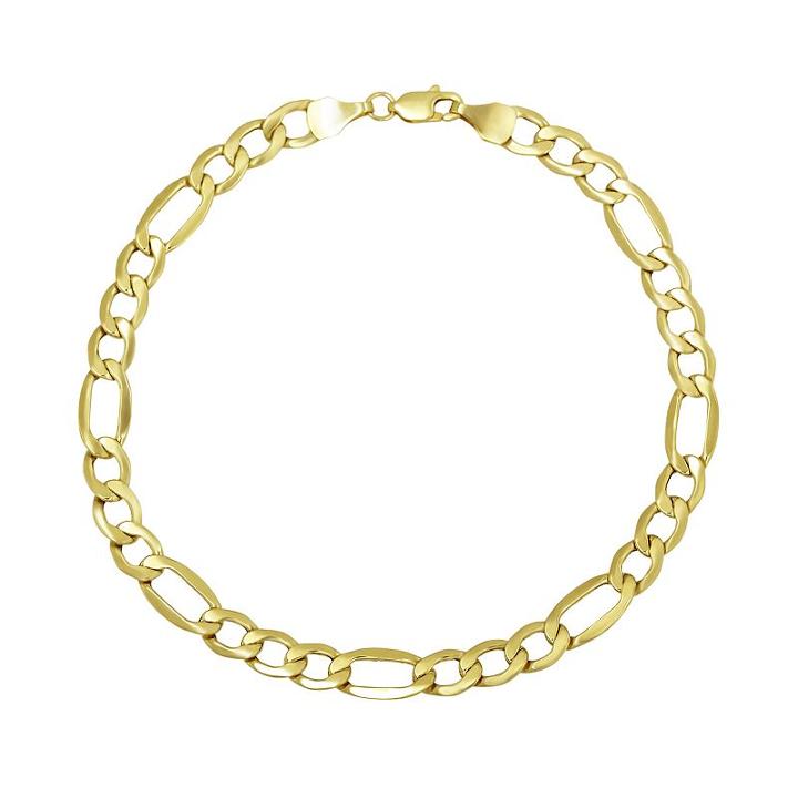 Everlasting Gold 14k Gold Figaro Chain Bracelet - 8.5-in, Women's, Size: 8.5, Yellow