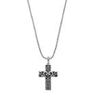 Sterling Silver Bali Cross Pendant Necklace, Women's