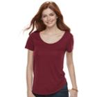 Juniors' Mudd&reg; Roadtrip Scoopneck Tee, Teens, Size: Xs, Dark Pink
