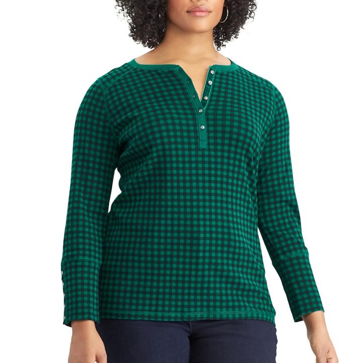 Plus Size Chaps Knit Top, Women's, Size: 3xl, Green