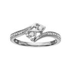 Love Is Forever Sterling Silver Diamond Accent Double Heart Ring, Women's, Size: 7, White