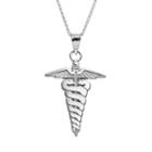 Insignia Collection Sterling Silver Caduceus Pendant Necklace, Women's, Size: 18, Multicolor
