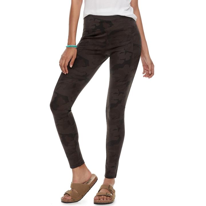 Juniors' Mudd High-waisted Ponte Leggings, Teens, Size: Xs, Green