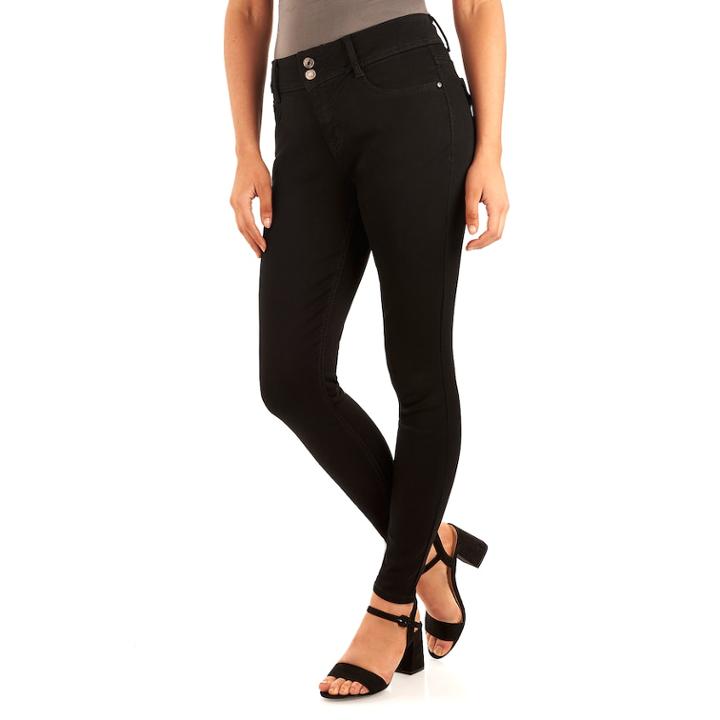 Women's Angels Curvy Fit Skinny Jeans, Size: 8, Grey (charcoal)