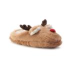 Jammies For Your Family Reindeer Scuff Slippers, Women's, Size: Medium, Brown