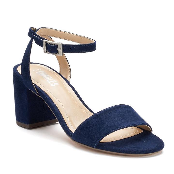 Style Charles By Charles David Kim Women's Block Heel Sandals, Girl's, Size: Medium (9), Blue (navy)