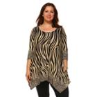 Plus Size White Mark Cold-shoulder Shark-bite Tunic, Women's, Size: 1xl, Ovrfl Oth