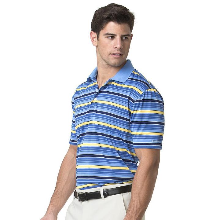 Men's Chaps Classic-fit Texture-striped Jacquard Performance Golf Polo, Size: Large, Blue