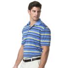 Men's Chaps Classic-fit Texture-striped Jacquard Performance Golf Polo, Size: Large, Blue