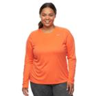 Plus Size Nike Ext Miler Dri-fit Running Tee, Women's, Size: 3xl, Orange Oth