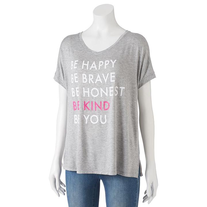 Juniors' Pop Up X Kind Campaign Be Kind Graphic Tee, Girl's, Size: Xs, Light Grey