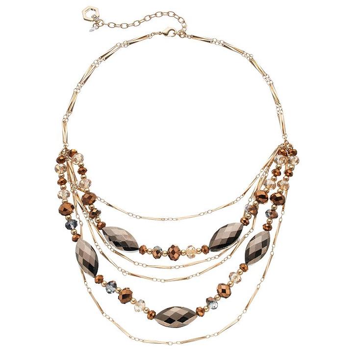 Simply Vera Vera Wang Beaded Swag Necklace, Women's, Multicolor