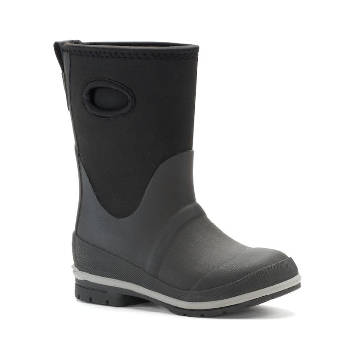 Western Chief Camo Neoprene Boys' Waterproof Rain Boots, Size: 1, Black