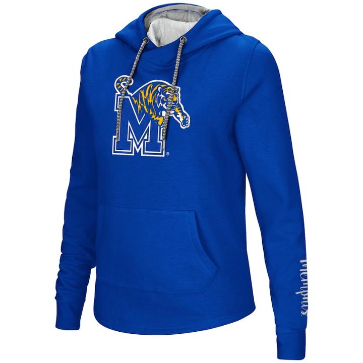 Women's Memphis Tigers Crossover Hoodie, Size: Xxl, Blue (navy)