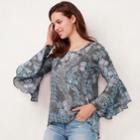 Women's Lc Lauren Conrad Bell-sleeve Top, Size: Xl, Dark Blue
