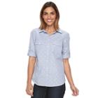 Plus Size Croft & Barrow&reg; Roll-tab Shirt, Women's, Size: 1xl, Blue (navy)