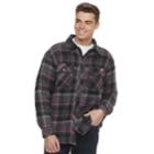 Men's Dickies Classic-fit Plaid Sherpa-lined Shirt Jacket, Size: Xl, Grey (charcoal)