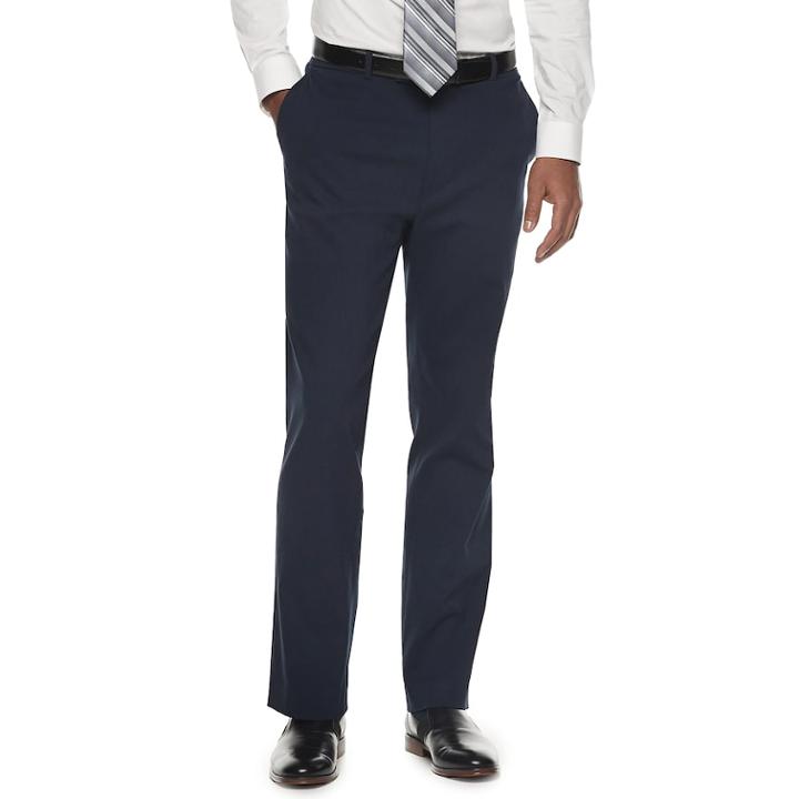 Men's Apt. 9&reg; Slim-fit Performance Stretch Dress Pants, Size: 33x32, Dark Blue