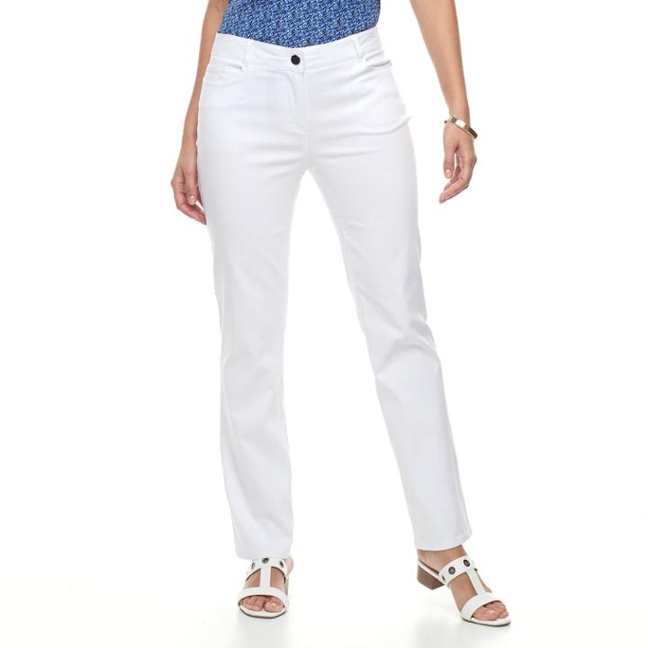 Women's Dana Buchman Millennium Crop Pants, Size: 18, White
