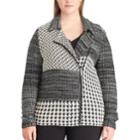 Plus Size Chaps Printed Sweater Jacket, Women's, Size: 1xl, Black
