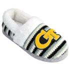 Women's Georgia Tech Yellow Jackets Striped Sweater Slipers, Size: Xl, White Oth