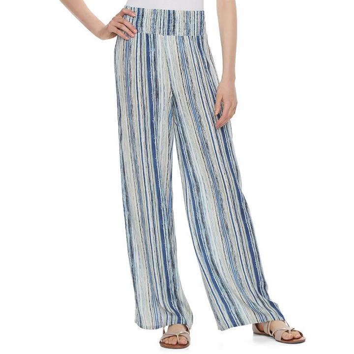 Juniors' Joe B Print Palazzo Pants, Girl's, Size: Xs, White Oth