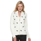 Women's Croft & Barrow&reg; Zip-front Cardigan, Size: Medium, Black