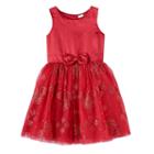 Disney's Minnie Mouse Girls 4-7 Satin Bow Glitter Tulle Dress By Jumping Beans&reg;, Girl's, Size: 6, Med Red