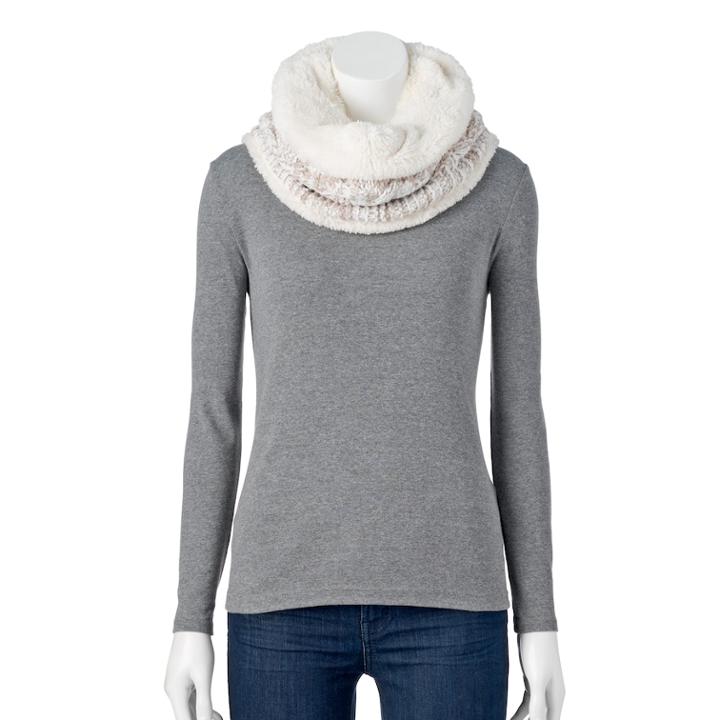 Women's Sonoma Goods For Life&trade; Chunky Cable-knit Lined Snood, Lt Beige