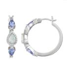 Sterling Silver Tanzanite & Lab-created Opal Hoop, Women's, Blue