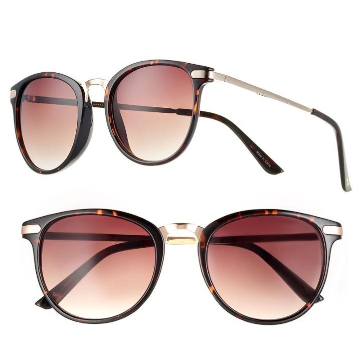 Women's Lc Lauren Conrad Round Sunglasses, Med Brown