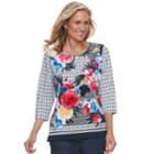 Women's Alfred Dunner Studio Abstract Floral Top, Size: Medium, Multi Floral