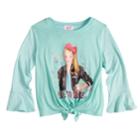 Girls 7-16 Jojo Siwa Knotted Live To Dance Long Bell Sleeve Top, Size: Xs, Light Blue