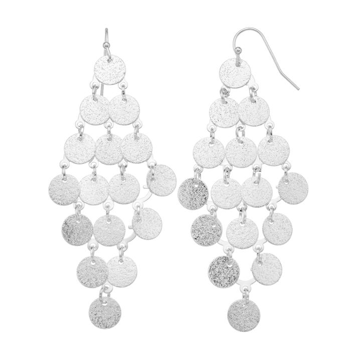 Lc Lauren Conrad Disc Kite Earrings, Women's, Silver