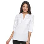 Women's Dana Buchman Poplin Shirt, Size: Large, White