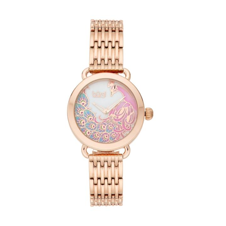 Burgi Women's Peacock Watch, Pink